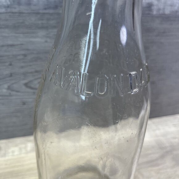 USA Clear Glass One Quart Milk Bottle Avalon Dairies Dairy Container Jar Vintage - Picture 4 of 11